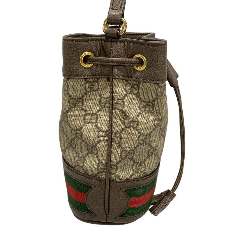 Gucci Shoulder Bag Ophidia GG Mini Bucket Bag 550620 Beige X Dark Brown X Multi