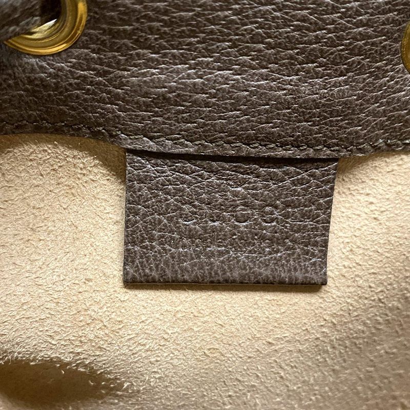 Gucci Shoulder Bag Ophidia GG Mini Bucket Bag 550620 Beige X Dark Brown X Multi