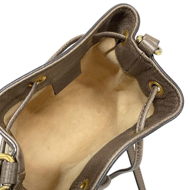 Gucci Shoulder Bag Ophidia GG Mini Bucket Bag 550620 Beige X Dark Brown X Multi