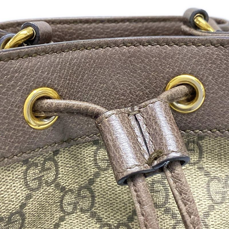 Gucci Shoulder Bag Ophidia GG Mini Bucket Bag 550620 Beige X Dark Brown X Multi
