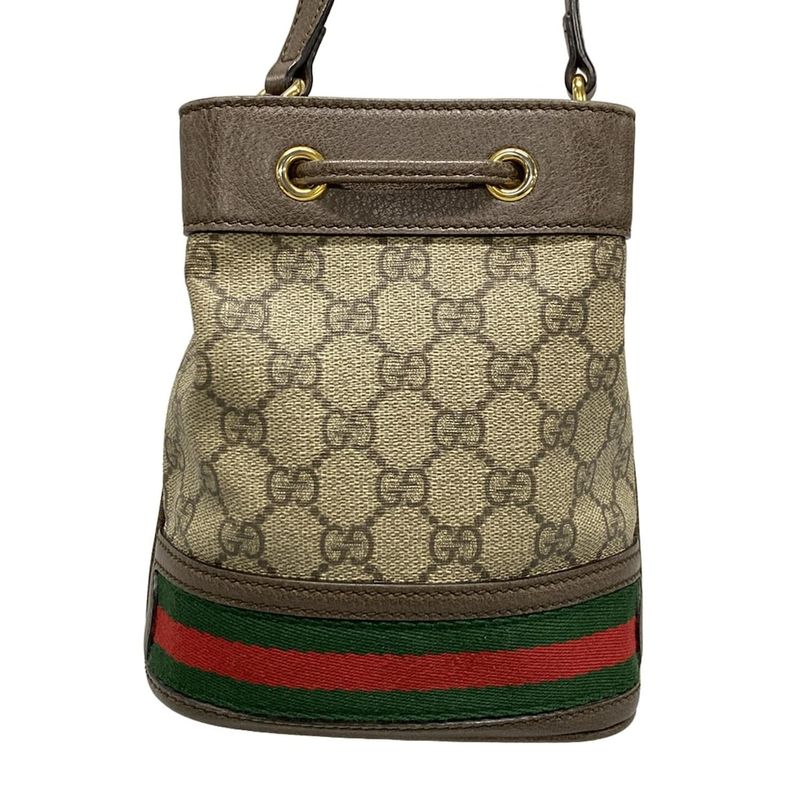 Gucci Shoulder Bag Ophidia GG Mini Bucket Bag 550620 Beige X Dark Brown X Multi