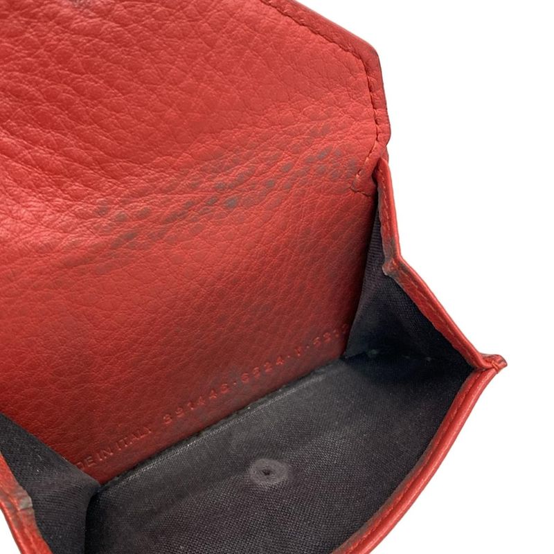 Balenciaga Trifold Wallet Paper Mini Wallet 391446 Red Leather