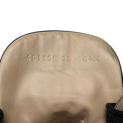 Gucci Short Boots 38 Women's - 481156 Black 38 Lace-Up Leather