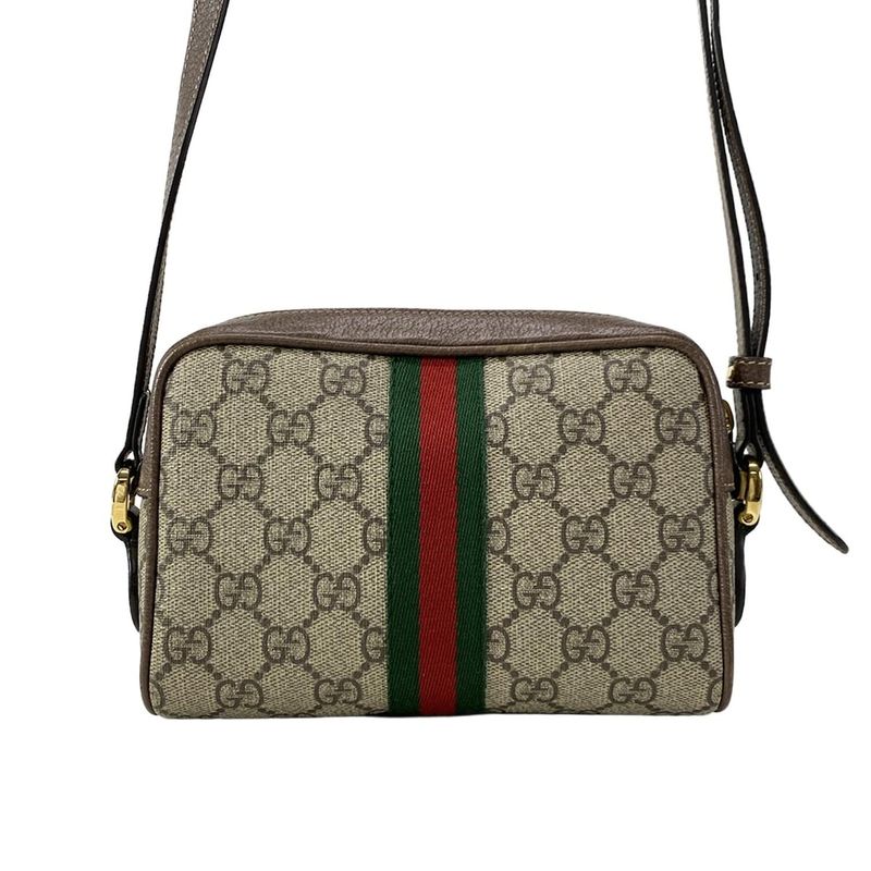 Gucci Shoulder Bag Ophidia 517350 Beige X Dark Brown X Multi Mini Bag Leather