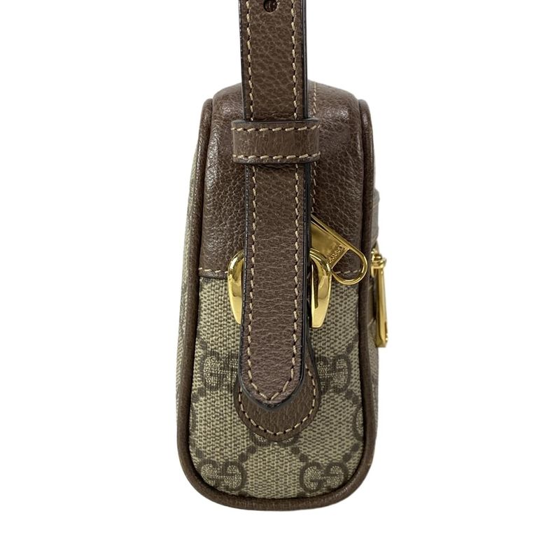 Gucci Shoulder Bag Ophidia 517350 Beige X Dark Brown X Multi Mini Bag Leather