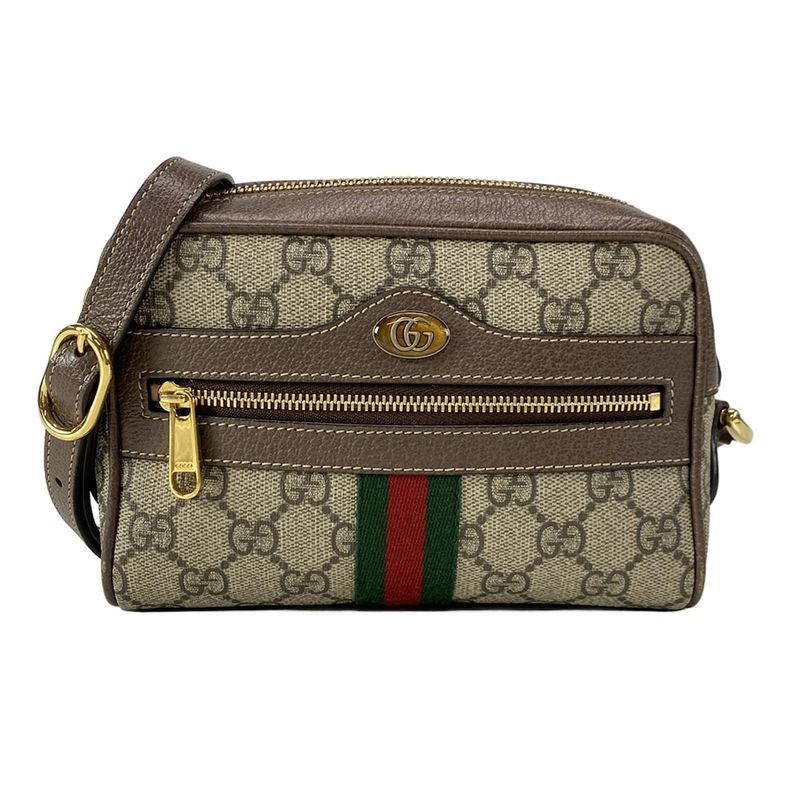 Gucci Shoulder Bag Ophidia 517350 Beige X Dark Brown X Multi Mini Bag Leather