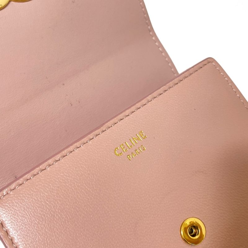 Celine Trifold Wallet Small Flap Wallet 10d783bzg.25vp Pink Beige Triomphe