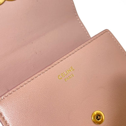 Celine Trifold Wallet Small Flap Wallet 10d783bzg.25vp Pink Beige Triomphe