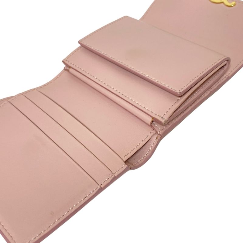 Celine Trifold Wallet Small Flap Wallet 10d783bzg.25vp Pink Beige Triomphe