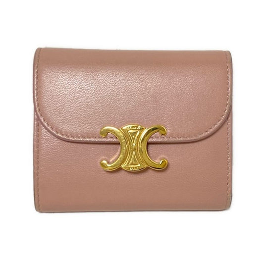 Celine Trifold Wallet Small Flap Wallet 10d783bzg.25vp Pink Beige Triomphe