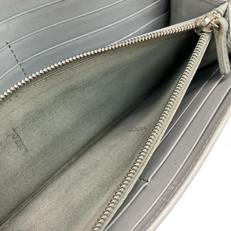 Fendi Long Wallet F's Fendi 8m0251 Light Gray Leather