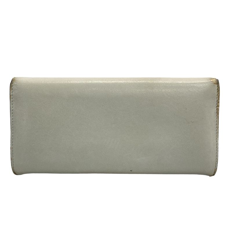 Fendi Long Wallet F's Fendi 8m0251 Light Gray Leather