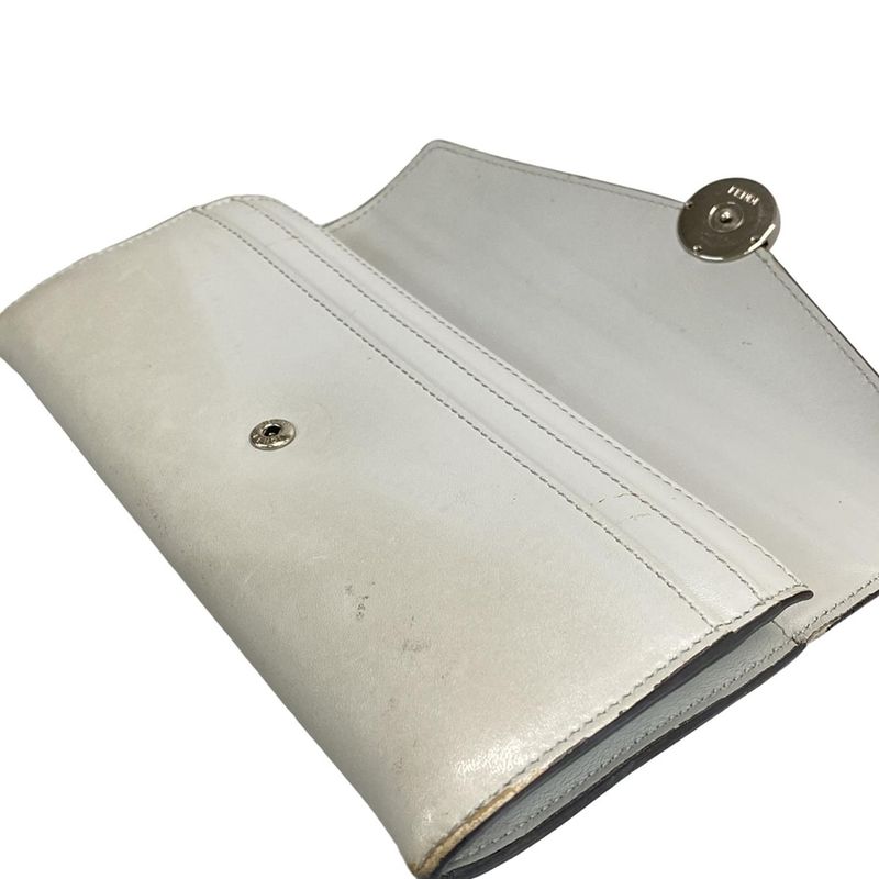 Fendi Long Wallet F's Fendi 8m0251 Light Gray Leather
