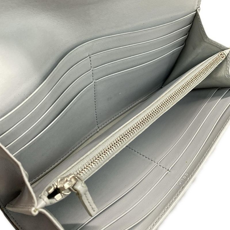 Fendi Long Wallet F's Fendi 8m0251 Light Gray Leather