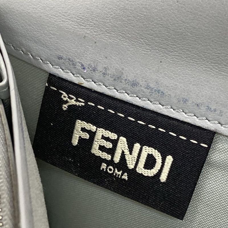 Fendi Long Wallet F's Fendi 8m0251 Light Gray Leather