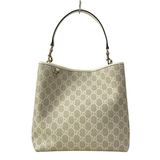 Gucci Shoulder Bag GG Emblem Medium Bucket Bag 815103 Beige X Ivory Leather