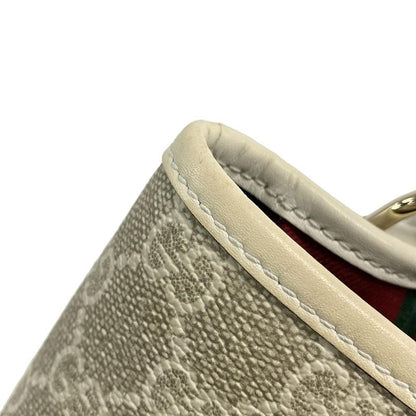 Gucci Shoulder Bag GG Emblem Medium Bucket Bag 815103 Beige X Ivory Leather