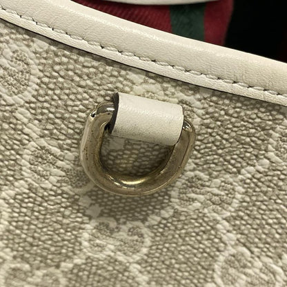Gucci Shoulder Bag GG Emblem Medium Bucket Bag 815103 Beige X Ivory Leather