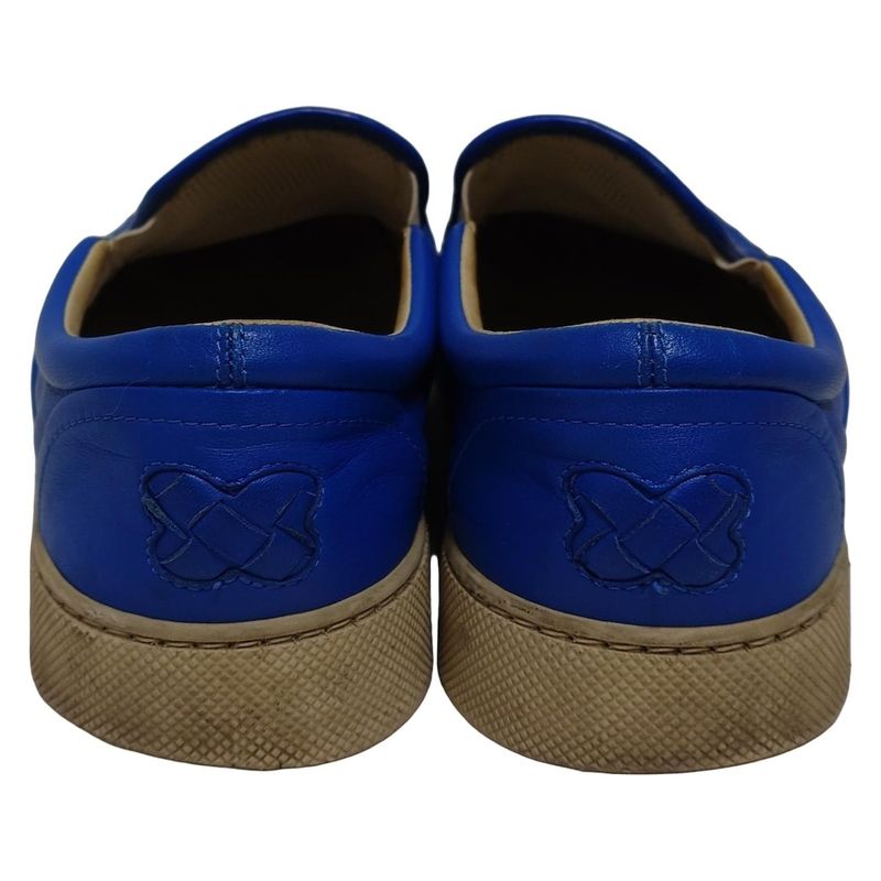 Bottega Veneta Slip-on Men's - Blue Intrecciato Insole Removable Leather