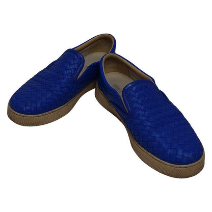 Bottega Veneta Slip-on Men's - Blue Intrecciato Insole Removable Leather