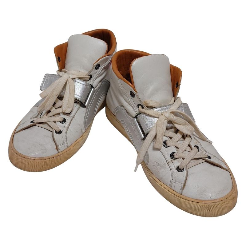 Hermes Sneakers 41 Men's - White X Silver X Pink High Cut Leather