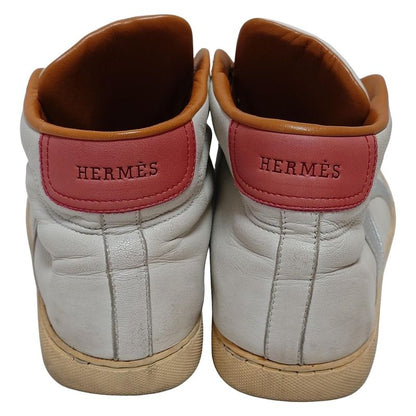 Hermes Sneakers 41 Men's - White X Silver X Pink High Cut Leather
