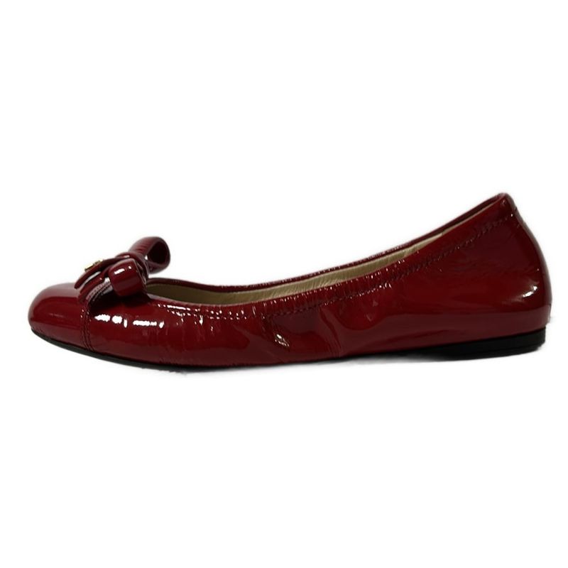Prada Women's Flat Shoes - Red Ribbon Leather