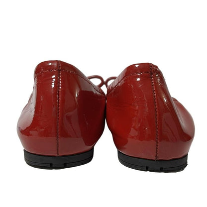 Prada Women's Flat Shoes - Red Ribbon Leather