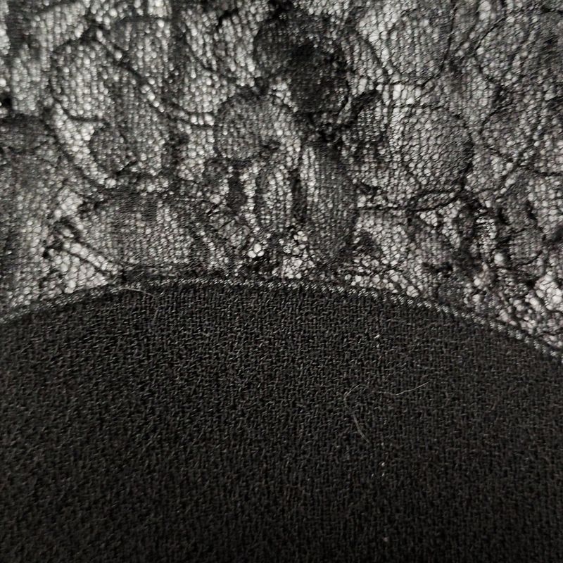 Fendi Dress Size 36 S Women's - Black Crew Neck Short Sleeve Long Lace See-Throu