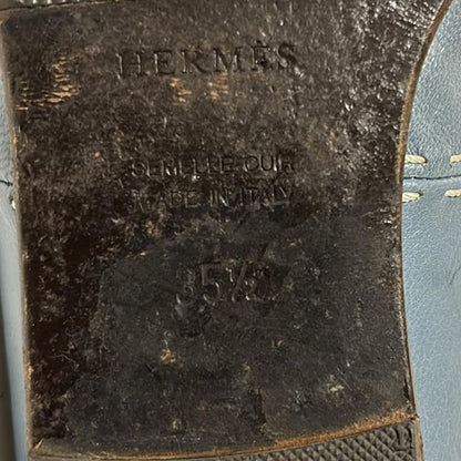 Hermes Flat Shoes 35 1 2 Women's - Light Blue Leather