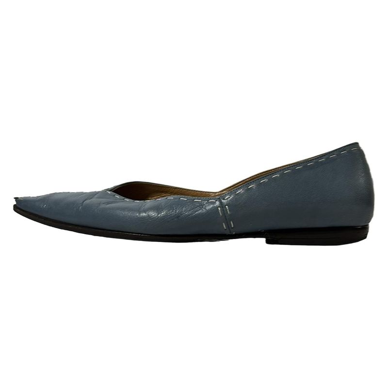 Hermes Flat Shoes 35 1 2 Women's - Light Blue Leather