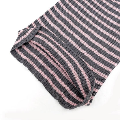 Dior Short Sleeve Knit Dioliviera Border 36 Size Gray Pink Cashmere
