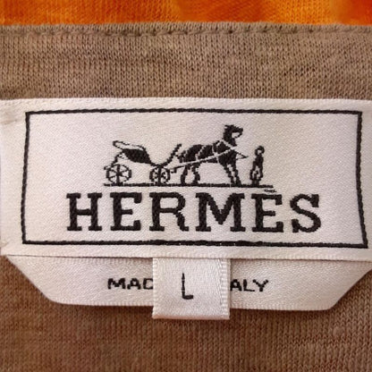 Hermes Long Sleeve Shirt Size L Men's - Orange Linen