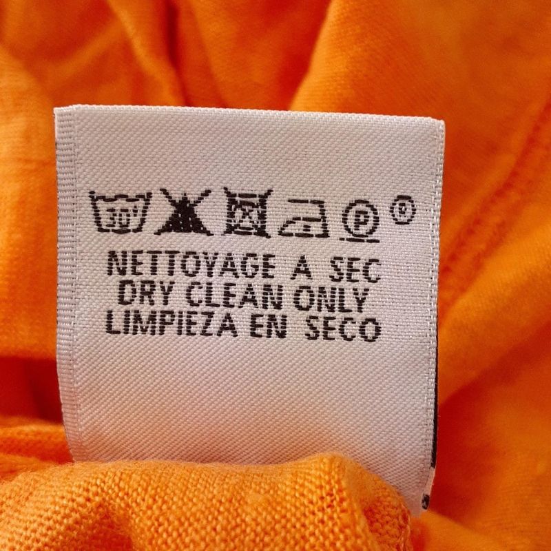 Hermes Long Sleeve Shirt Size L Men's - Orange Linen