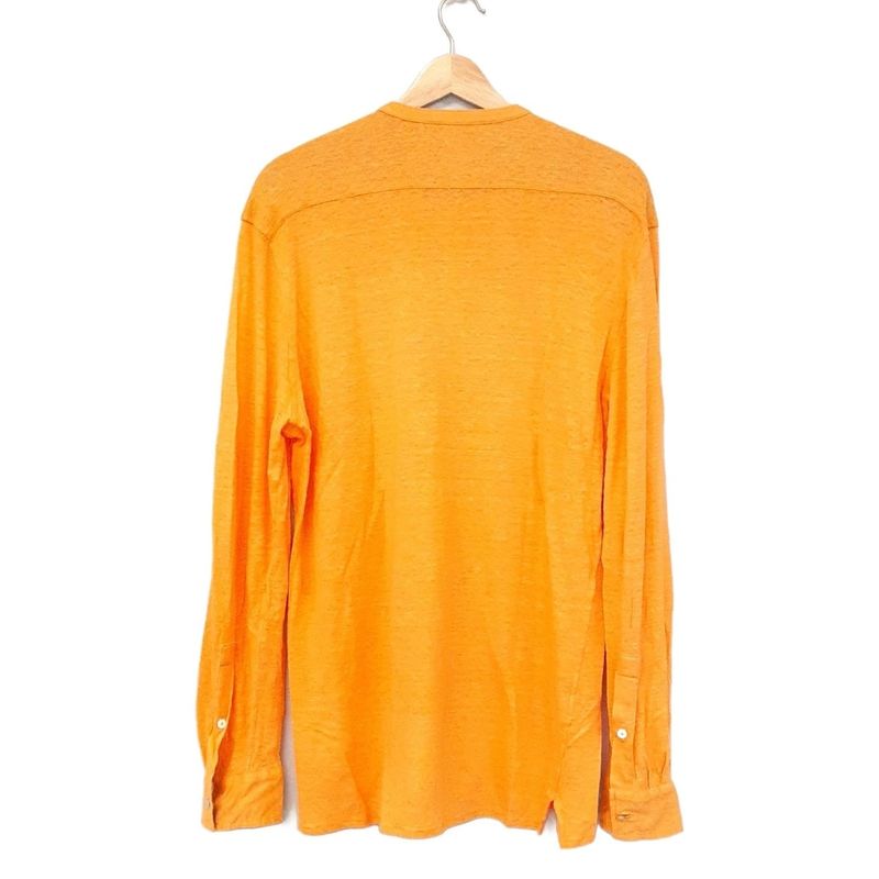 Hermes Long Sleeve Shirt Size L Men's - Orange Linen