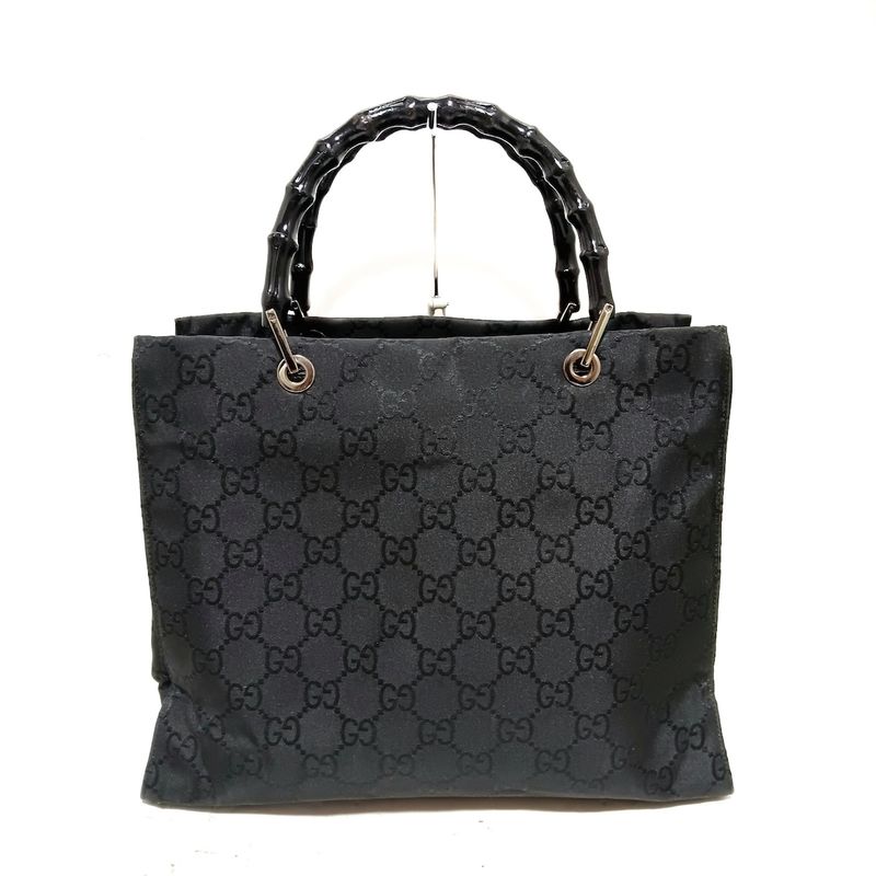 Gucci Tote Bag GG Pattern Bamboo 0021010 Black