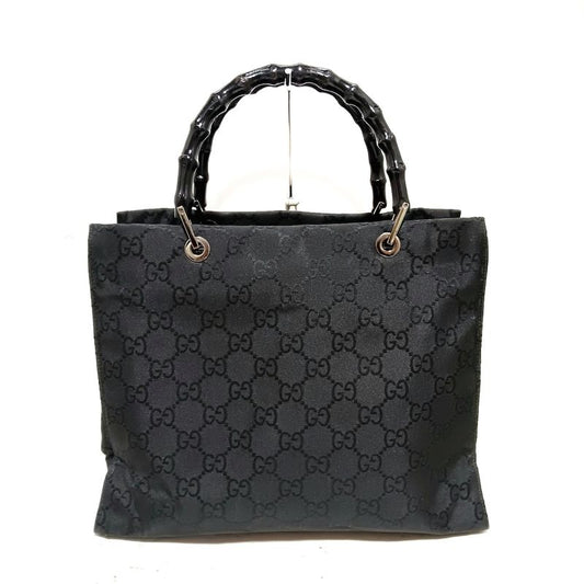Gucci Tote Bag GG Pattern Bamboo 0021010 Black