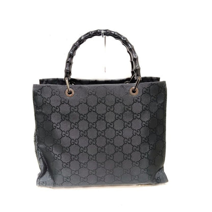Gucci Tote Bag GG Pattern Bamboo 0021010 Black