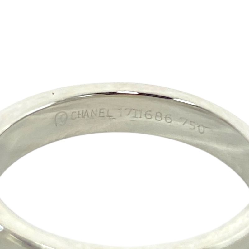 Chanel Camellia Ring 750wg White Gold 1p Diamond Flower Motif Silver Chanel