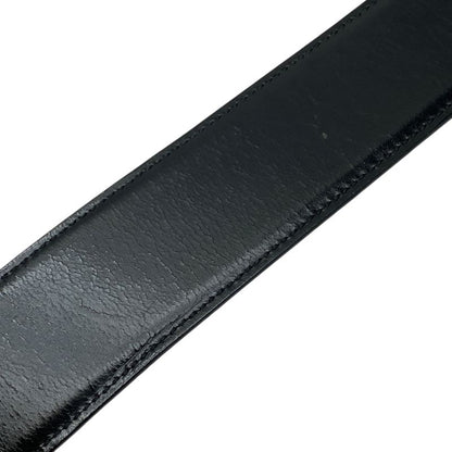 Bvlgari Belt Round Logo Buckle Leather Black Silver Hardware 20230