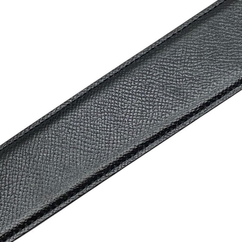 Bvlgari Belt Round Logo Buckle Leather Black Silver Hardware 20230