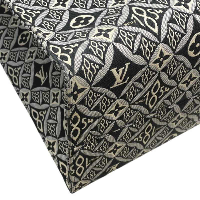 Louis Vuitton on the Go GM Tote Bag Handbag 2way Leather Jacquard Black