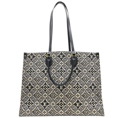 Louis Vuitton on the Go GM Tote Bag Handbag 2way Leather Jacquard Black