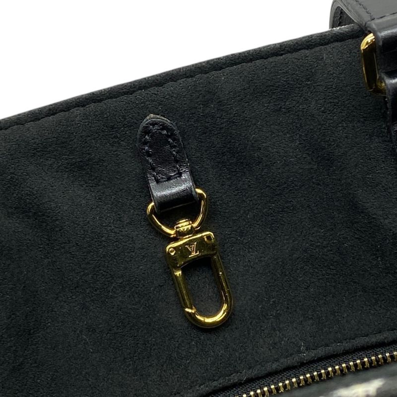 Louis Vuitton on the Go GM Tote Bag Handbag 2way Leather Jacquard Black