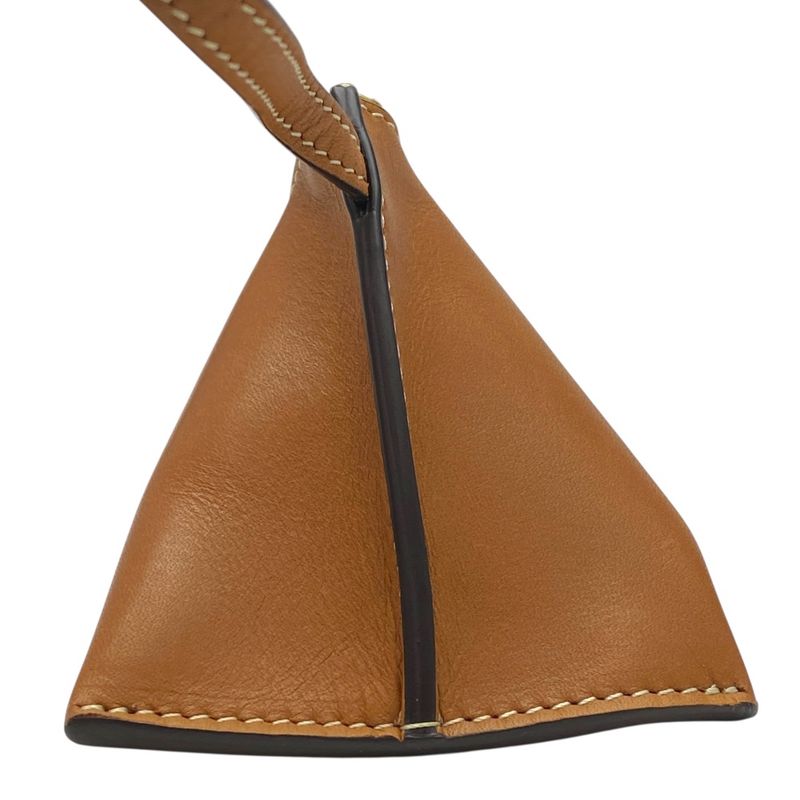 Celine Lozenge Charm Leather Coin Case Key Ring Key Holder Mini Pouch Brown