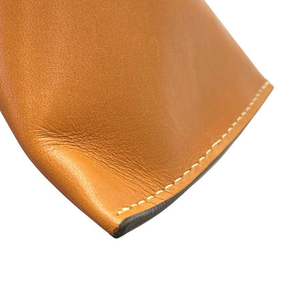 Celine Lozenge Charm Leather Coin Case Key Ring Key Holder Mini Pouch Brown