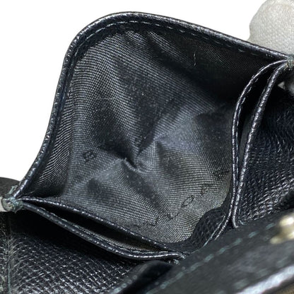 Bvlgari Coin Case Coin Purse Coin Purse Card Case Logo Black Grain Leather