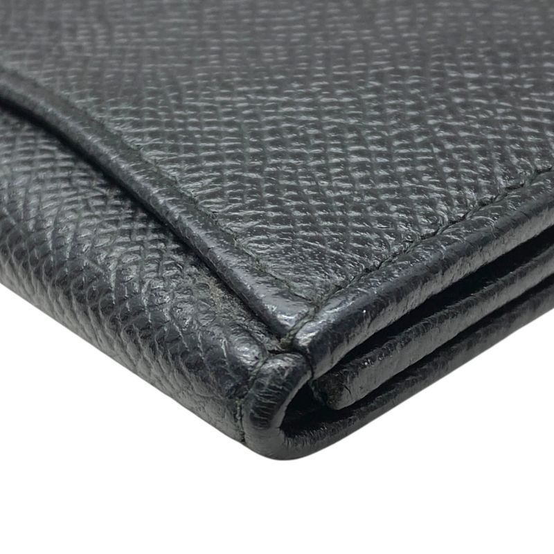 Bvlgari Coin Case Coin Purse Coin Purse Card Case Logo Black Grain Leather