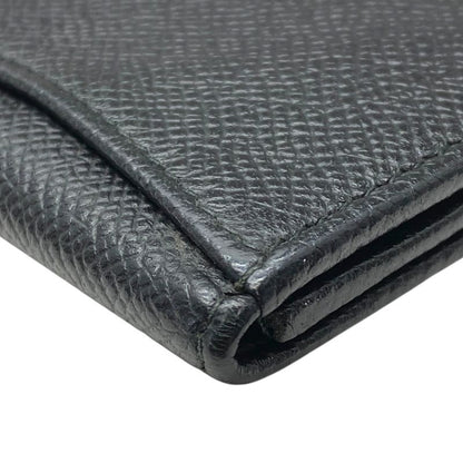 Bvlgari Coin Case Coin Purse Coin Purse Card Case Logo Black Grain Leather