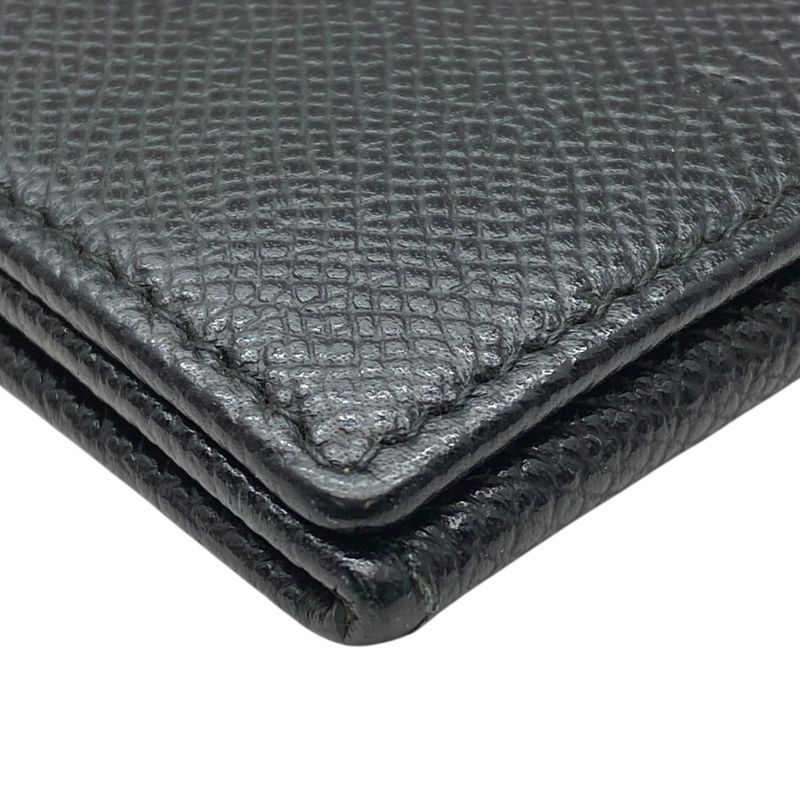 Bvlgari Coin Case Coin Purse Coin Purse Card Case Logo Black Grain Leather